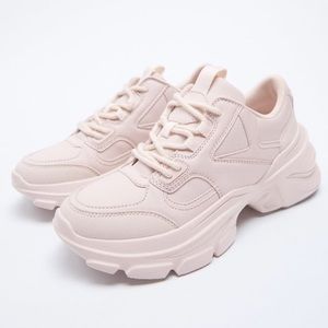 Zara NWT pink sneakers. Sold out online. Comfortable